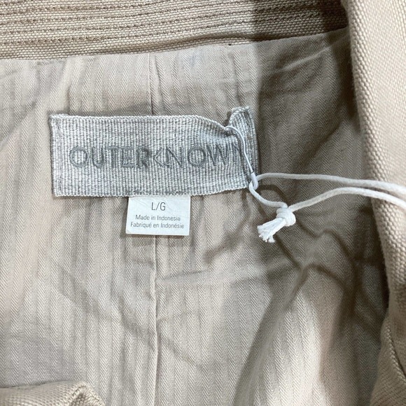 Outerknown Century Car Coat Mens L Latte Canvas Trench Over Coat 100% Cotton - Picture 4 of 8